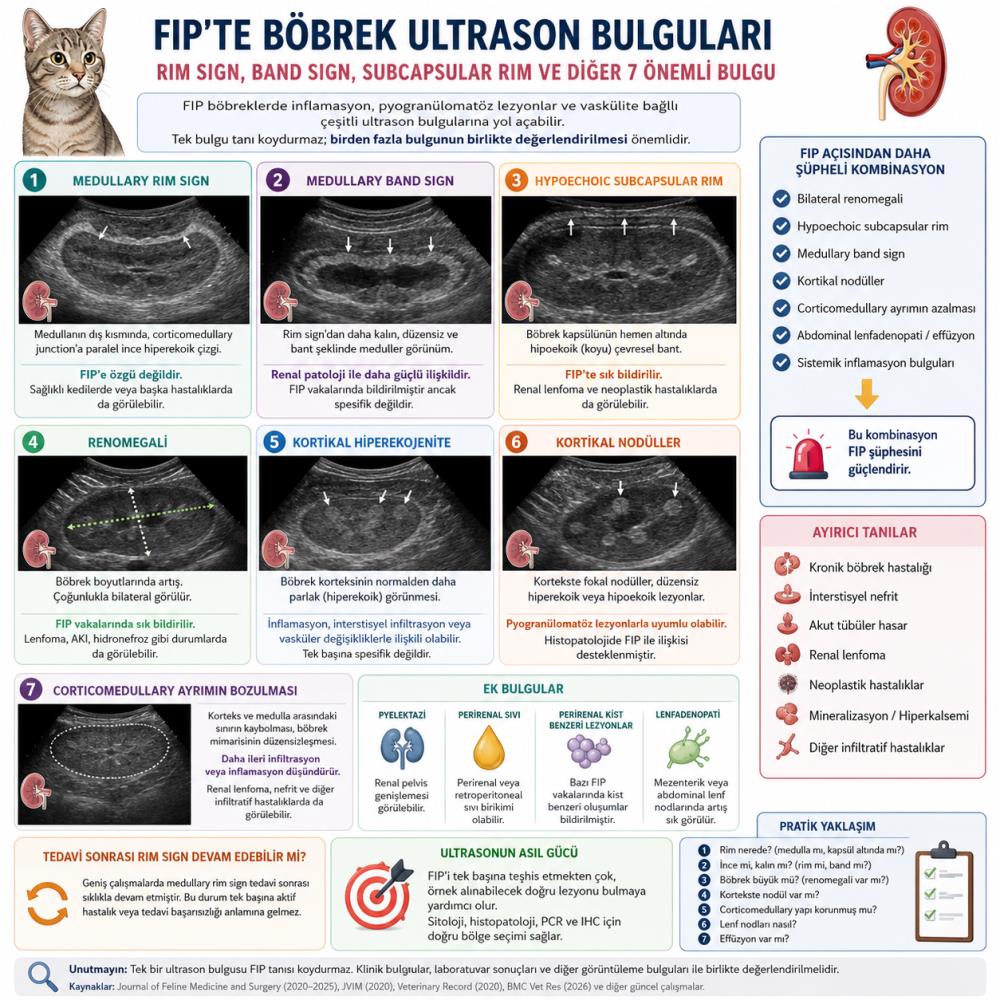 Kedilerde Böbrekte Rim Sign ve FIP: Ultrason Bulguları Bilimsel Olarak Ne Anlama Geliyor?