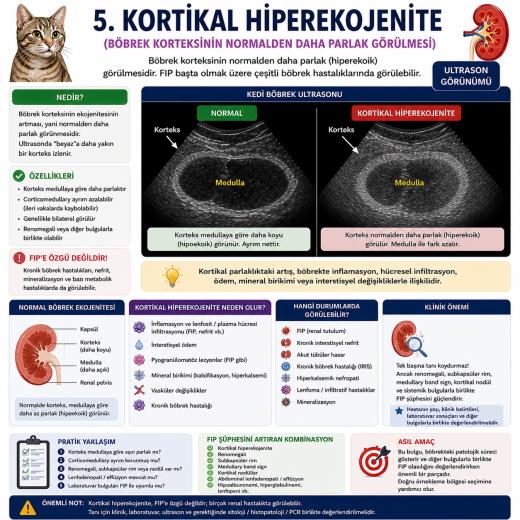 Kedilerde Böbrekte Rim Sign ve FIP: Ultrason Bulguları Bilimsel Olarak Ne Anlama Geliyor?